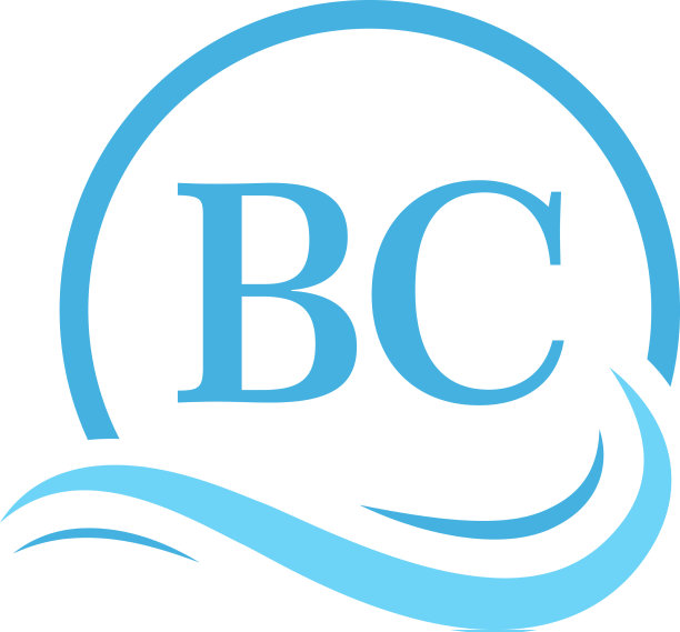 BC字体标志设计在水波现代图片下载