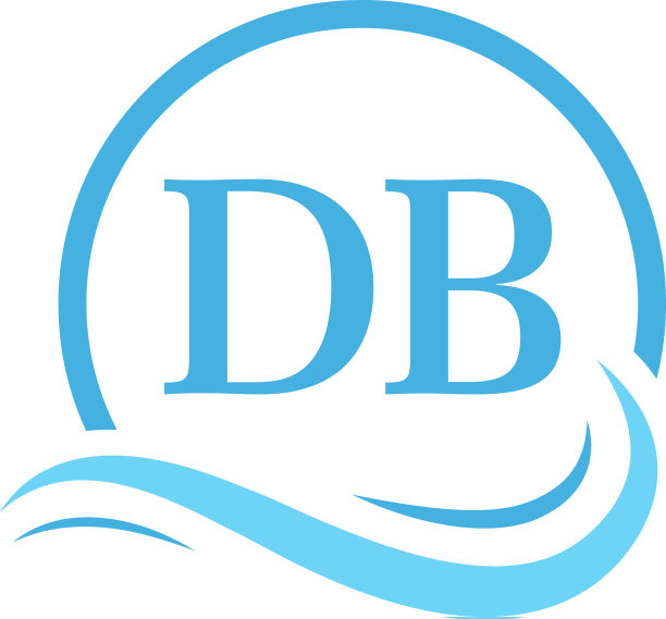 Db字标识设计在水波现代图片下载