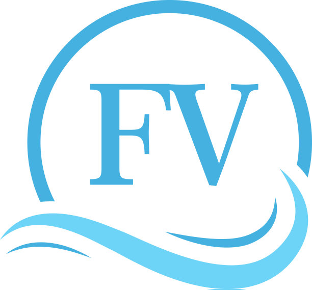 Fv字体标志设计在水波现代图片下载
