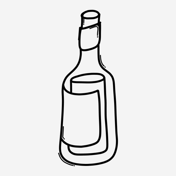 酒瓶涂鸦图标素描手绘图片下载