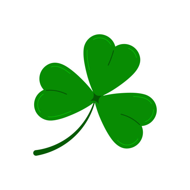 三叶草树叶图标孤立在白色的背景图片下载