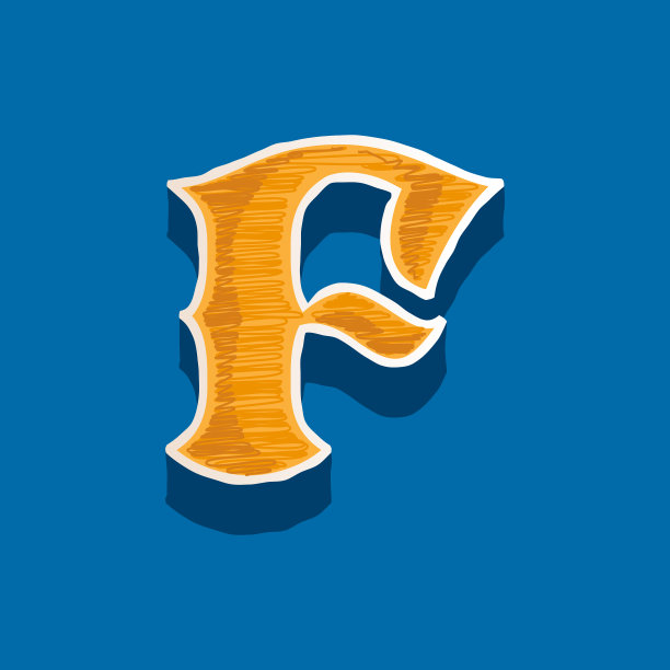 F字母刺绣标志在经典学院图片下载