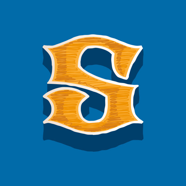 S字母刺绣标志在经典学院图片下载