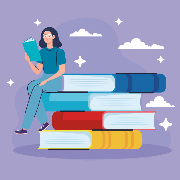 戴眼镜的女人坐着看书图片下载