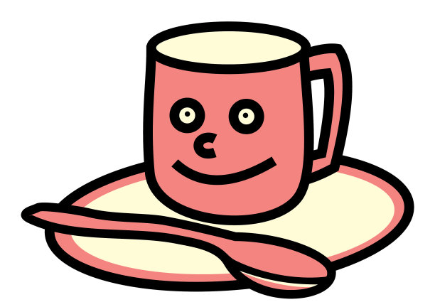 杯子放在碟子和勺子上图片下载