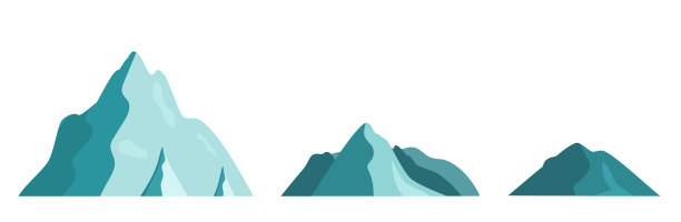 设置图标山景观孤立在一个白色图片下载