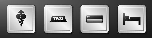 把冰淇淋放在出租车车顶空气中的华夫筒里图片下载