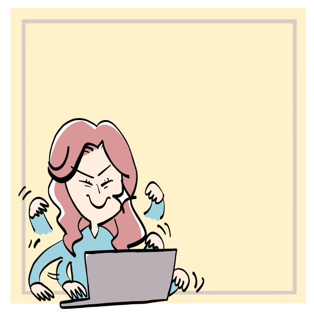 在电脑上努力工作的女人图片下载