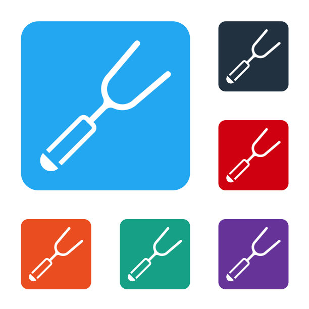 白色烧烤叉图标孤立在白色图片下载