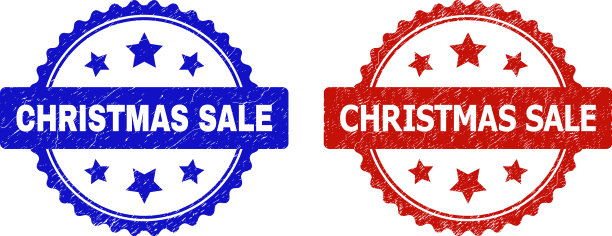 用不洁风格的圣诞促销玫瑰形邮票图片下载