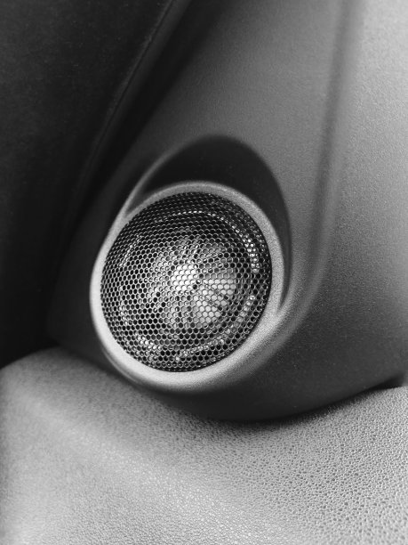 路虎揽胜揽胜。车里的扬声器。声音、音乐图片下载