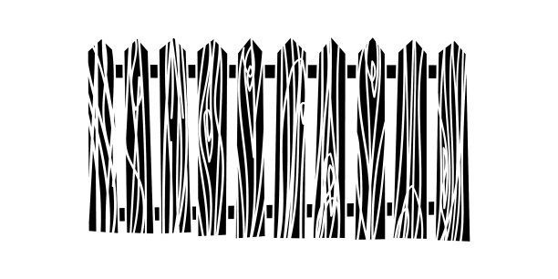 栅栏黑白手绘图片下载