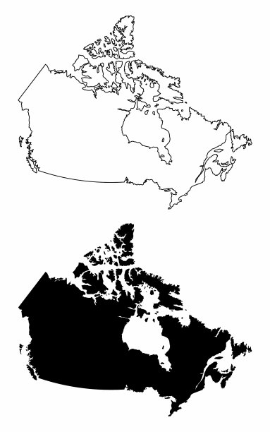 加拿大轮廓的地图图片下载
