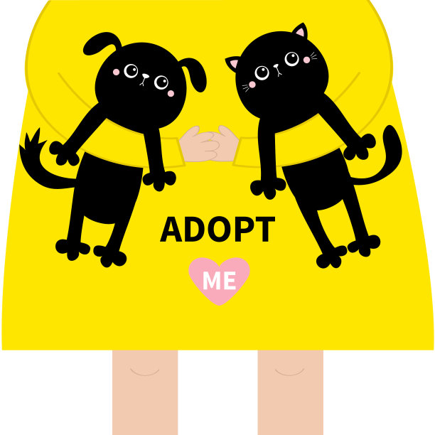 收养我的女孩牵着小猫小猫和小狗set图片下载