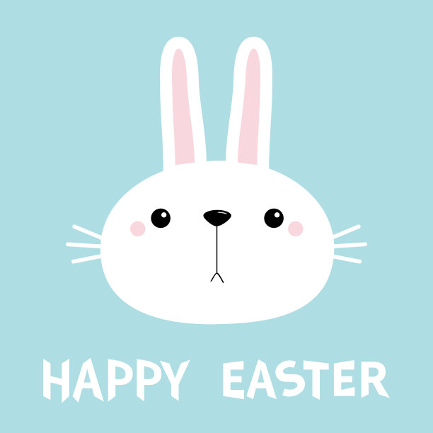 复活节快乐小白兔圆头兔脸图片下载