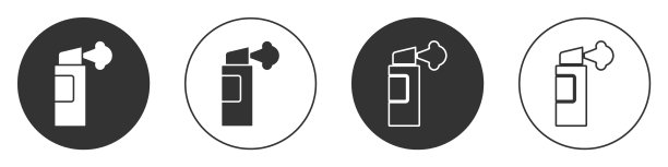 黑色胡椒喷雾图标孤立在白色上图片下载