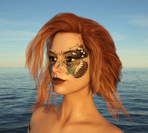 蝴蝶妆迷人的女人图片下载