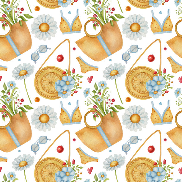 水彩无缝模式图片下载