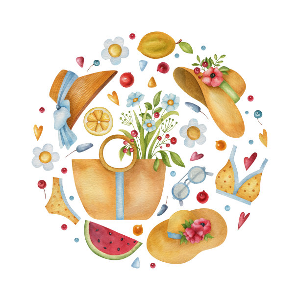 Watercolo明亮的插图图片下载