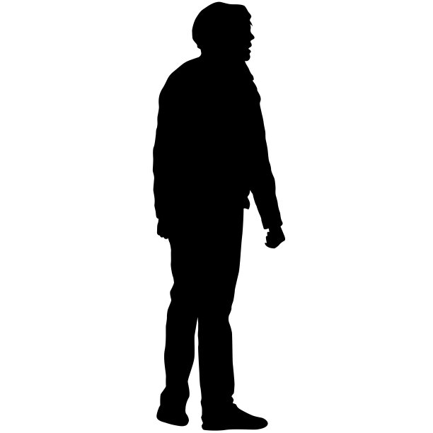 白色背景上行走的人的剪影图片下载