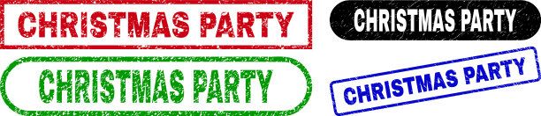 圣诞派对用的矩形封条图片下载