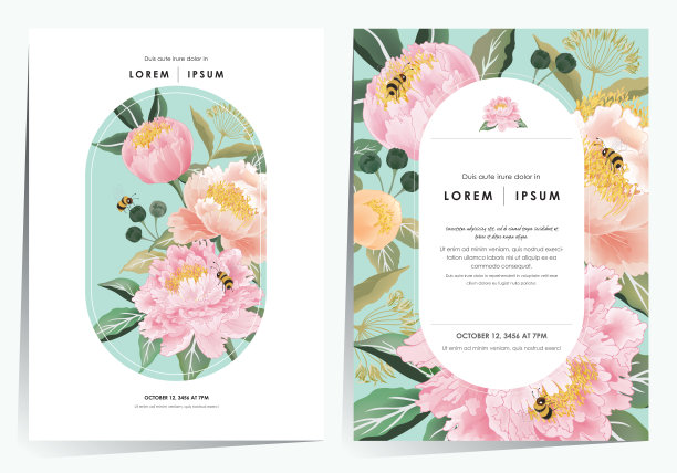 矢量插图美丽的花框架设置为婚礼，周年纪念，生日和派对。图片下载