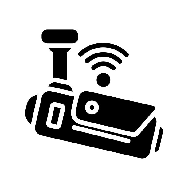 闭路电视图标在坚实的风格关于互联网的东西图片下载