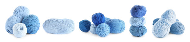 在白色背景上设置不同的毛线。旗帜设计图片下载