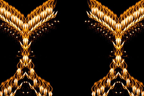 火焰框架与水晶火焰火焰和火花在黑色背景图片下载