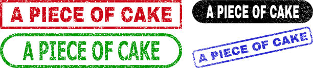 一块蛋糕矩形邮票与grunge风格图片下载