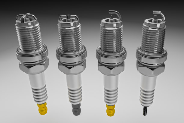 汽车、摩托车白底火花塞配件。三维渲染图片下载