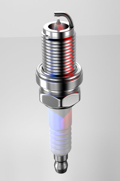 汽车、摩托车用白色背景备件火花塞。三维渲染图片下载