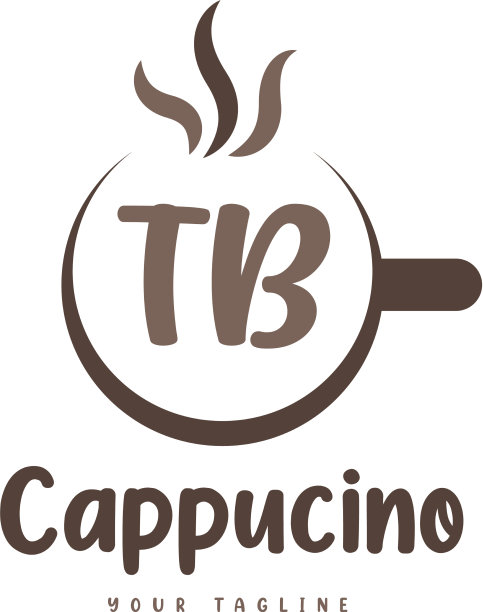 TB字母标志设计与咖啡杯现代图片下载