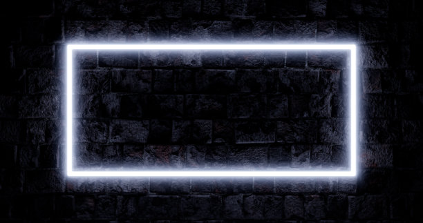 3 d渲染。砖墙被聚光灯发出的粉红色霓虹灯照亮。抽象背景在服务表面上的光效果。图片下载