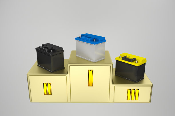 3 d渲染。白色背景上的汽车电池。图片下载