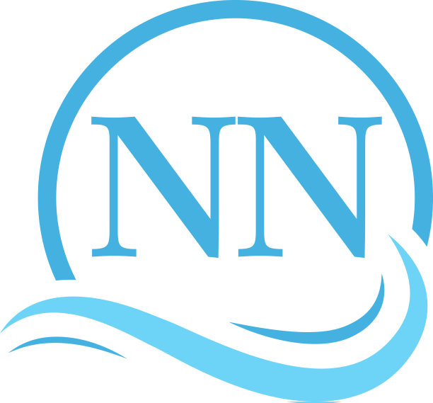 Nn字母标志设计在水波现代图片下载