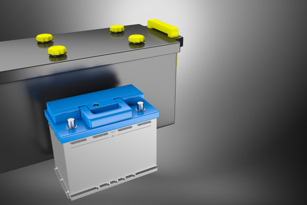 3 d渲染。卡车用24v电池。商用车辆蓄电池图片下载