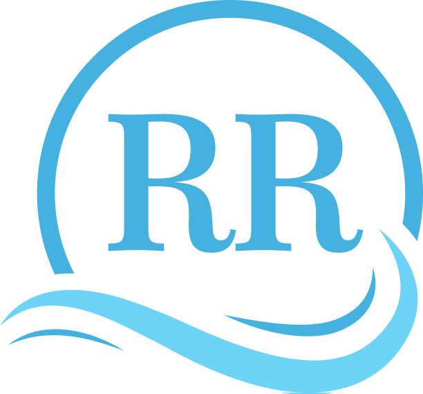 Rr字母标志设计在水波现代图片下载