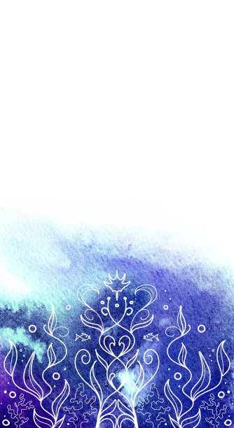 明亮的纹理绿色-蓝色-紫色水彩抽象背景与曼荼罗。图片下载