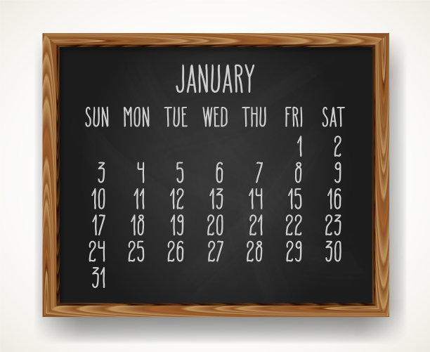 2021年1月手绘黑色黑板图片下载