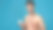 工作室拍摄了一个微笑的黑发男子看着相机和广告，从白色罐子里把有效的霜在他的脸上孤立的蓝色背景图片下载