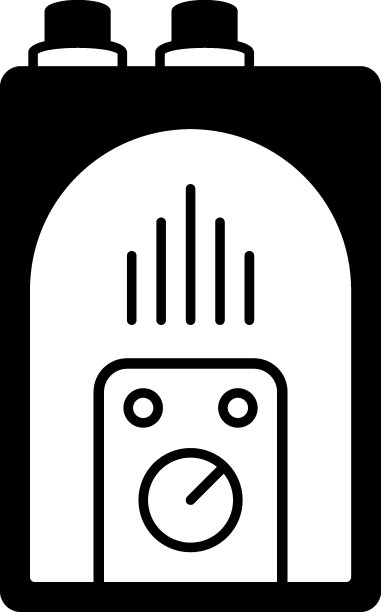 燃气热水器与火火焰设计，Combi锅炉保险在白色背景，浴室电器矢量颜色图标概念，浴室设施对象，水管工和卫生企业标志图片下载