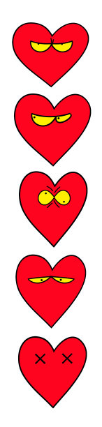 一套心格式书签。情人节心形表情。图片下载