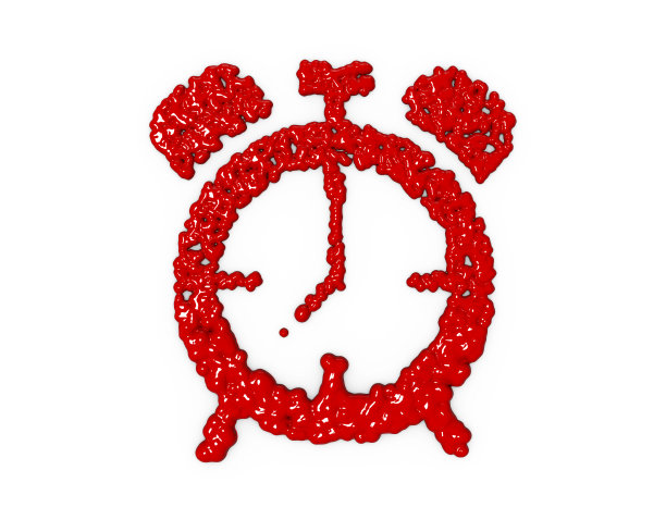 血滴在白色背景上的时钟符号图片下载