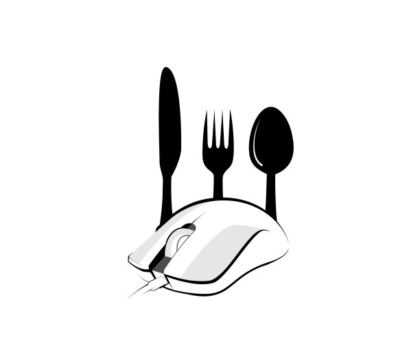 食品饮料点击标志剪影设计图片下载