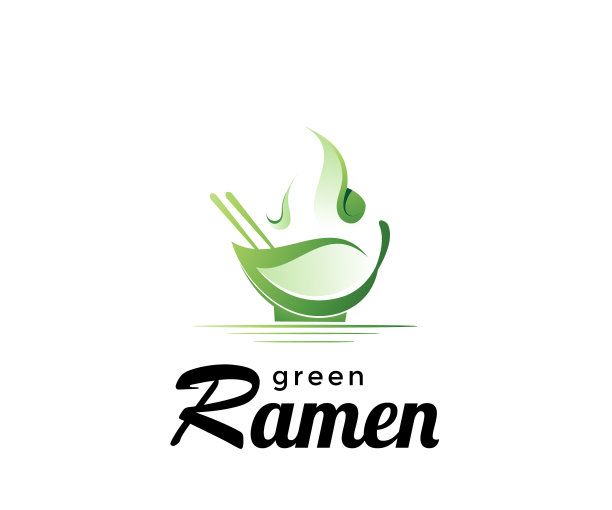 绿色拉面标志设计模板图片下载