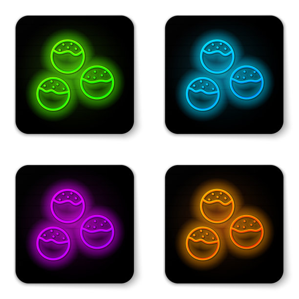 发光的霓虹灯线章鱼烧图标孤立在白色图片下载