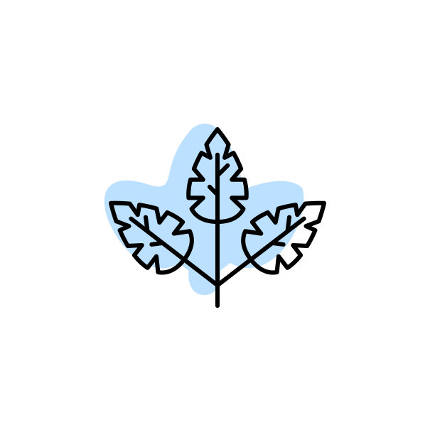 叶子与颜色阴影矢量图标在叶子集图片下载