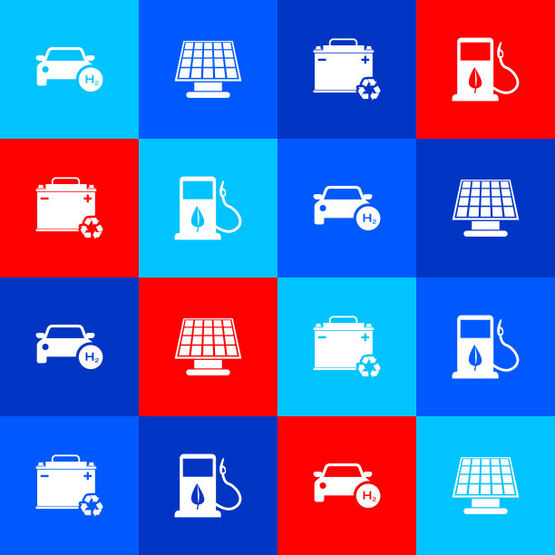 设置氢能汽车太阳能电池板汽车电池图片下载