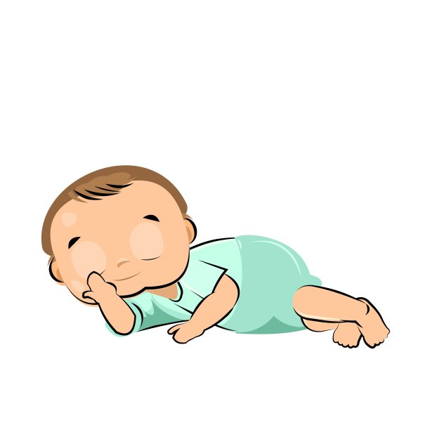 小宝贝睡觉。男孩。睡着了。在白色背景上孤立的物体。欢快有趣。漫画平面风格。幼儿园的年龄。童年的向量。图片下载